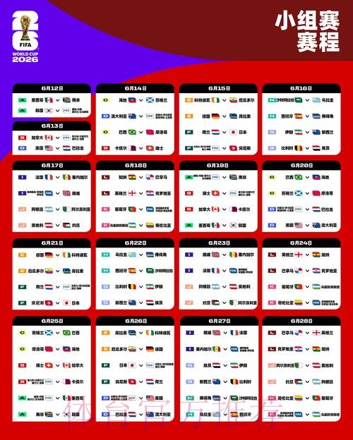 2026世界杯每日赛程一览最新时间表在哪里看